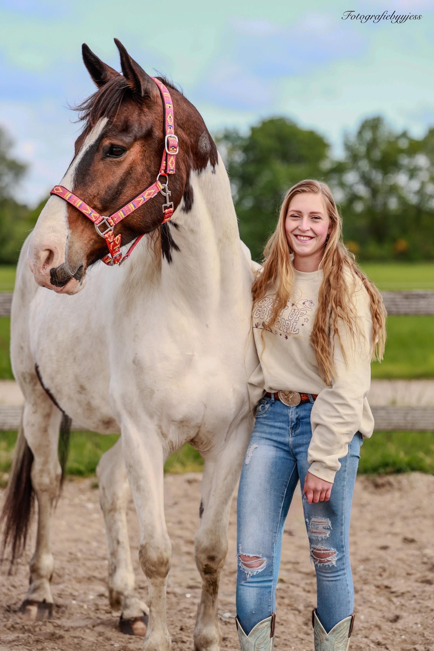 Sweet Claire - Embroidered Giddy-Up Cowgirl Sweatshirt