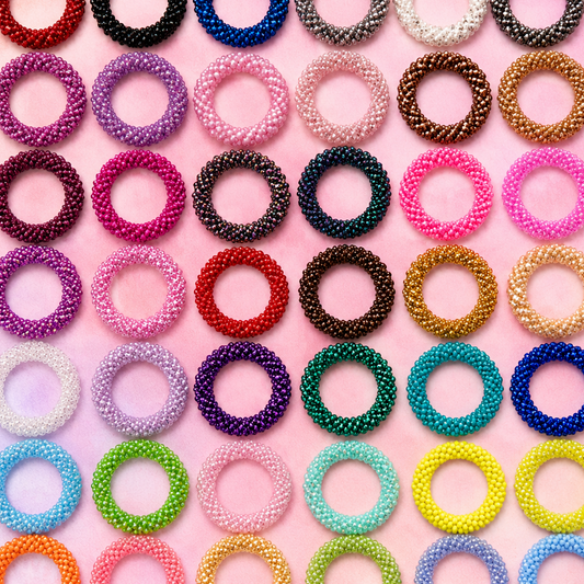 FMH - glitter elastiek knotband effen