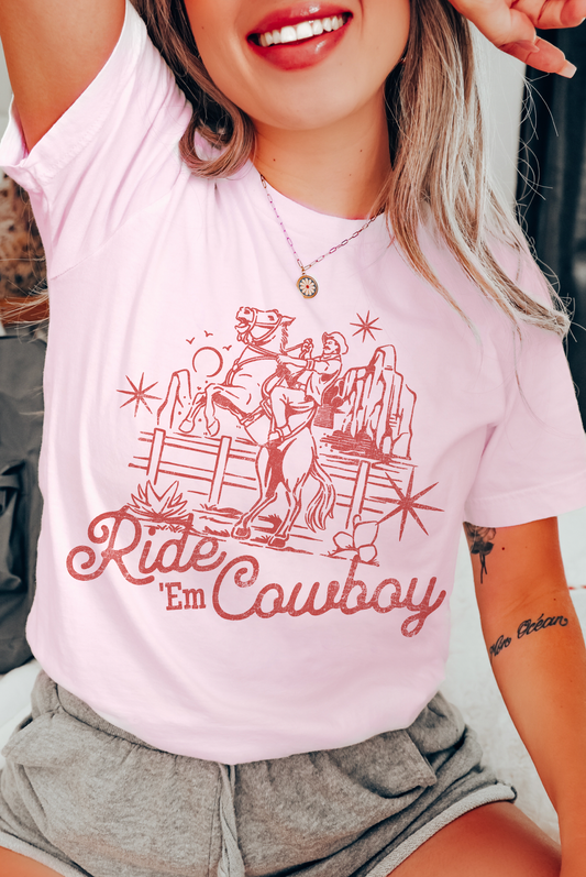 Good Day - Ride Em Cowboy lichtroze T-shirt