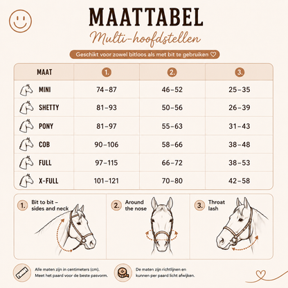 FMH - Multi-bridle Morphé (with bit or bitless) Cognac, Havana or Black