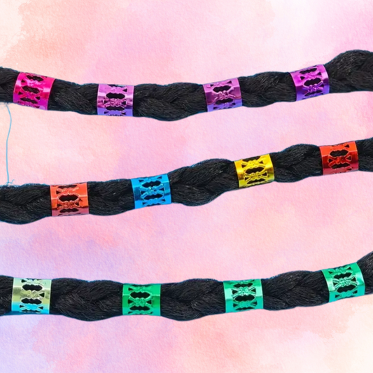 FMH - Kleine gekleurde boho-clips voor manen 100st.