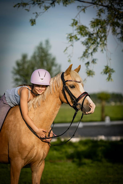 FMH - Luxury Hanoverian Bridle ‘Oops, I’m a Diva’ with Double Noseband Pink Lined Black Leather incl. Reins