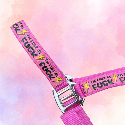 FMH - Nylon roze halster ‘Fast as F*CK’