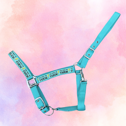 FMH - Nylon turquoise halster ‘Fast as F*CK’