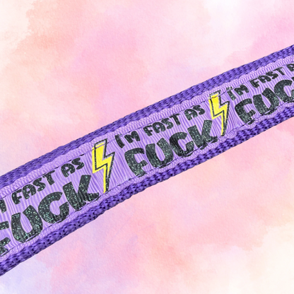 FMH - Nylon paars halster ‘Fast as F*CK’