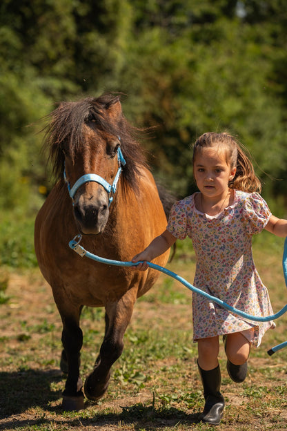 Happy Halsters - Halter azzurro chiaro con motivo floreale