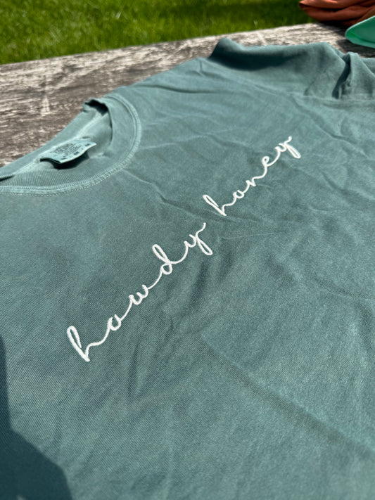 FlossandFable - T-shirt "Howdy Honey!" Blue Spruce