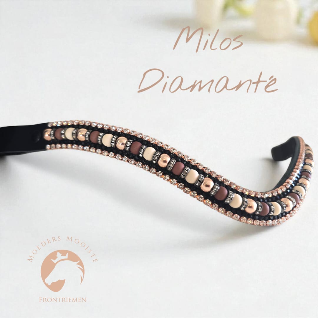 Moeders Mooiste Frontriemen - Deluxe “Milos Diamanté” Z-N