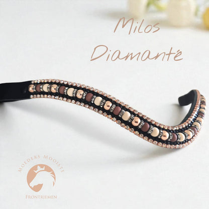 Moeders Mooiste Browbands - Deluxe “Milos Diamanté” Z-N