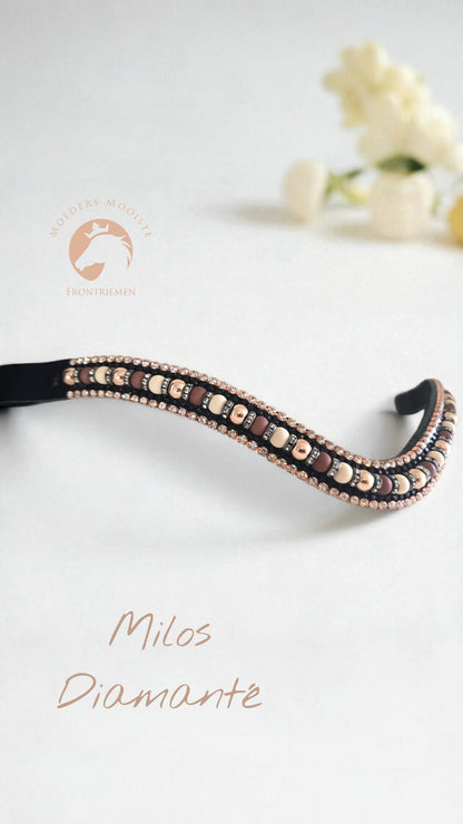 Moeders Mooiste Browbands - Deluxe “Milos Diamanté” Z-N