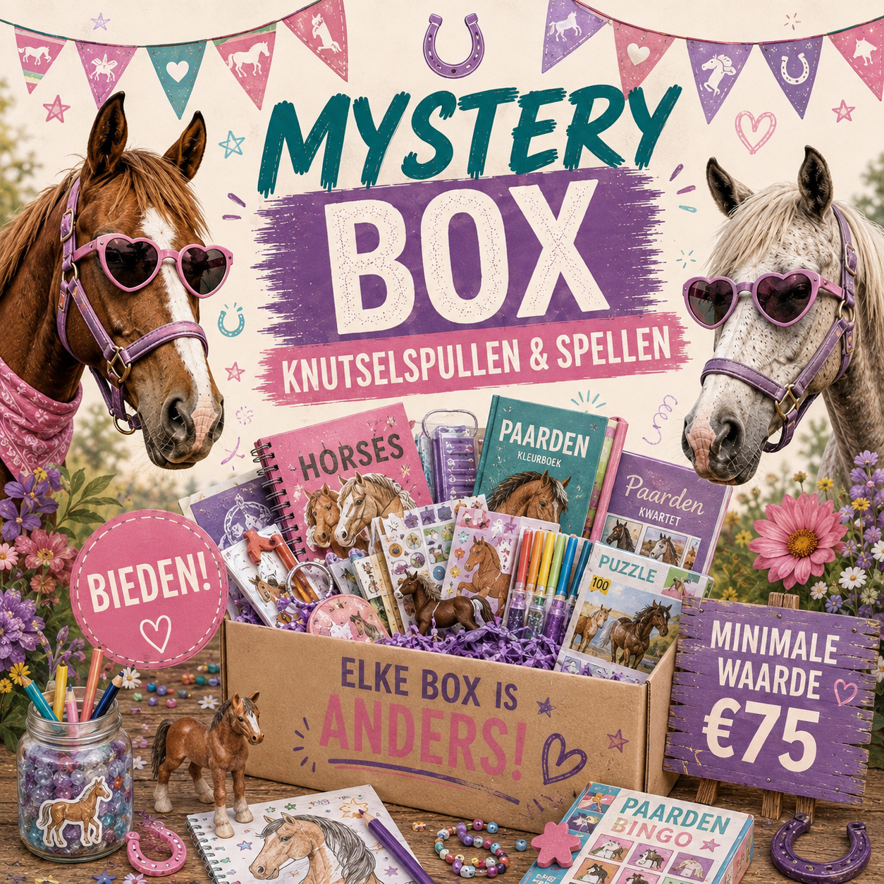 MYSTERY BOX - Knutselspullen en spellen t.w.v. minimaal €75,- (nr. 1)