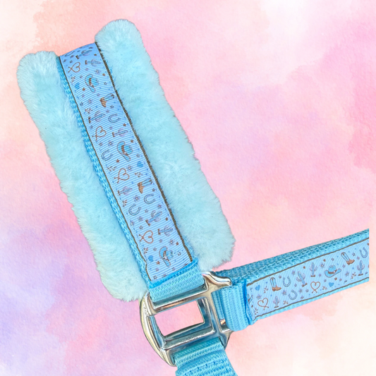 Happy Halster - Blue Cowboy light blue halter (fur)