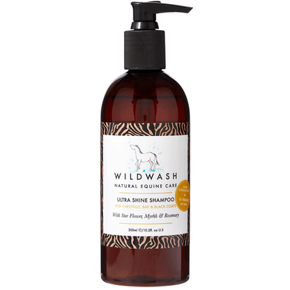 WildWash - Equine Ultra Shine natürliche Pferdeshampoo für kastanienbraune, braune und schwarze Felle 300ml