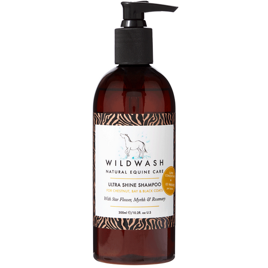WildWash - Equine Ultra Shine Natuurlijke paardenshampoo voor kastanjebruine, bruine en zwarte vachten 300ml