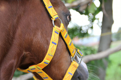 FMH - Geborduurd nylon halster met padding ‘Nomad Spirit Solar’