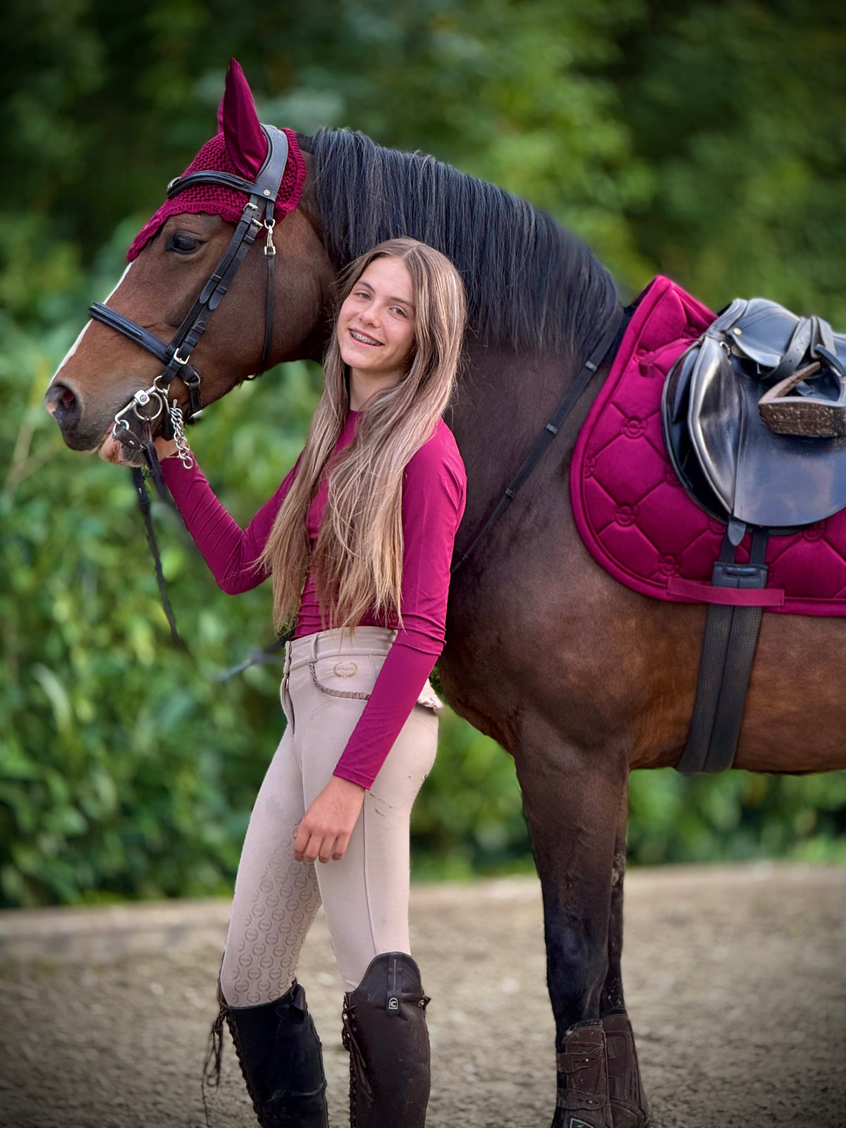 Equestrian Stockholm - FW26 Merlot - Dynamic Base Layer rijtop longsleeve
