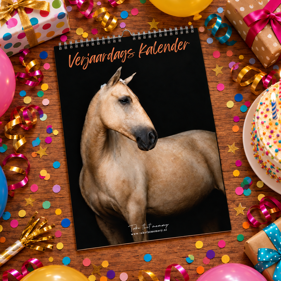 Take That Memory - A4 Verjaardagskalender Blackphoto Paarden