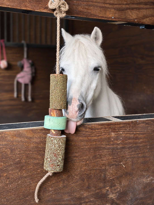 Herbi Horse - Houten kruiden speeltouw met liksteen Breath
