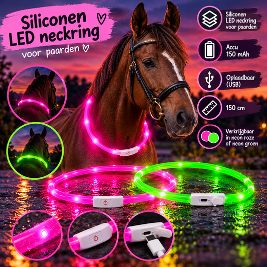 FMH - Oplaadbare LED Halsring voor paarden