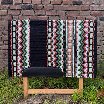 FMH - Masterpad Arena - Western Showblanket S007 - Zwart/ olijf/ groen/ koper