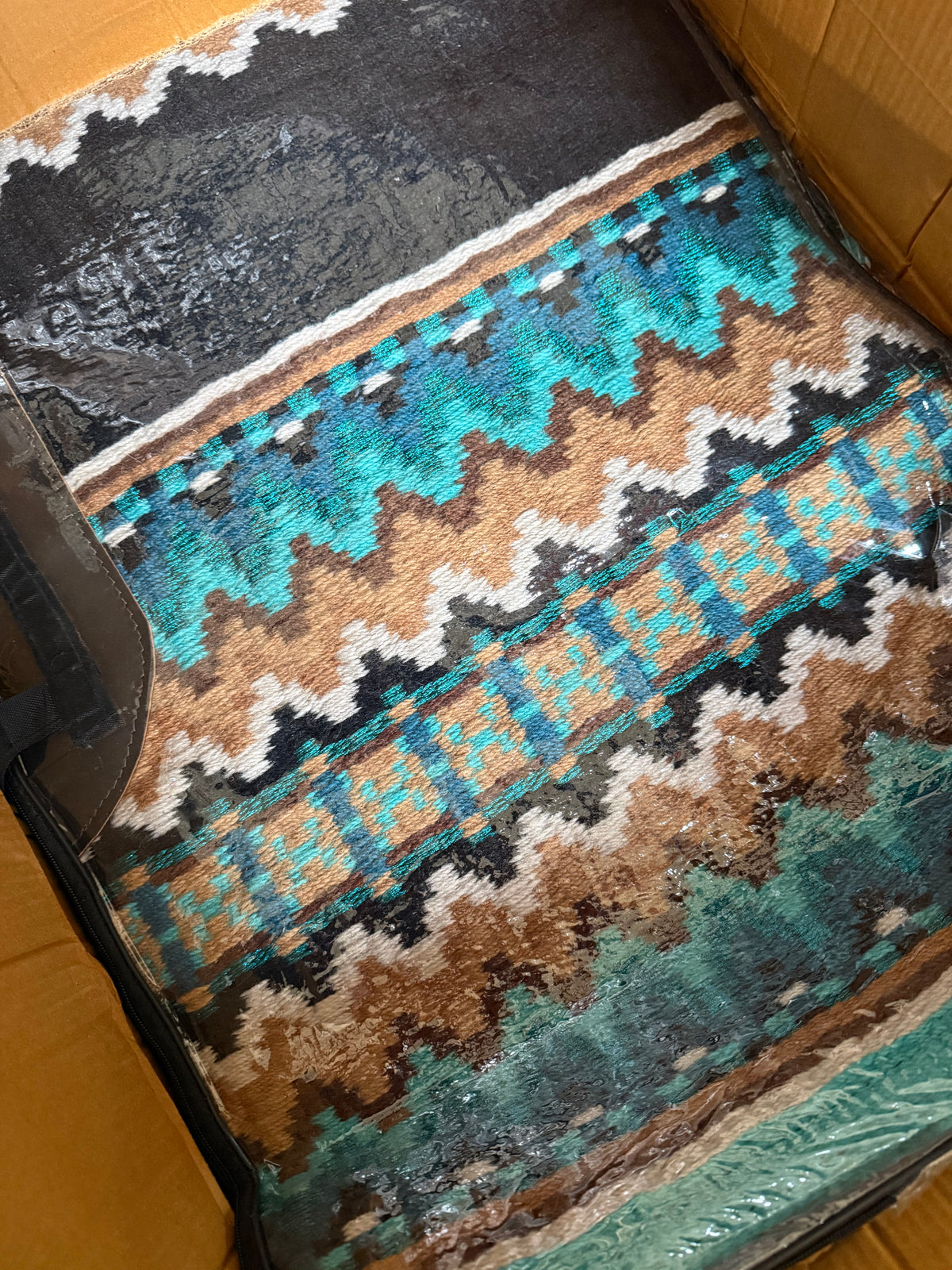 FMH - Masterpad Arena - Western Showblanket S012 - turquoise/ camel/ bruin/ blauw