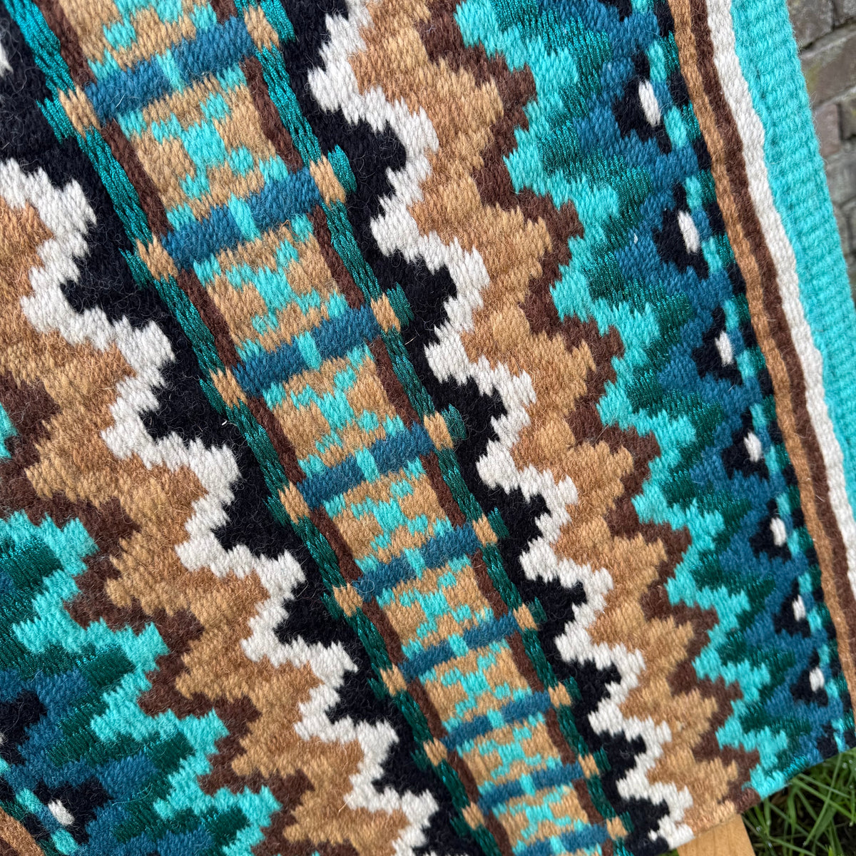 FMH - Masterpad Arena - Western Showblanket S012 - turquoise/ camel/ bruin/ blauw