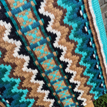 FMH - Masterpad Arena - Western Showblanket S012 - turquoise/ camel/ bruin/ blauw