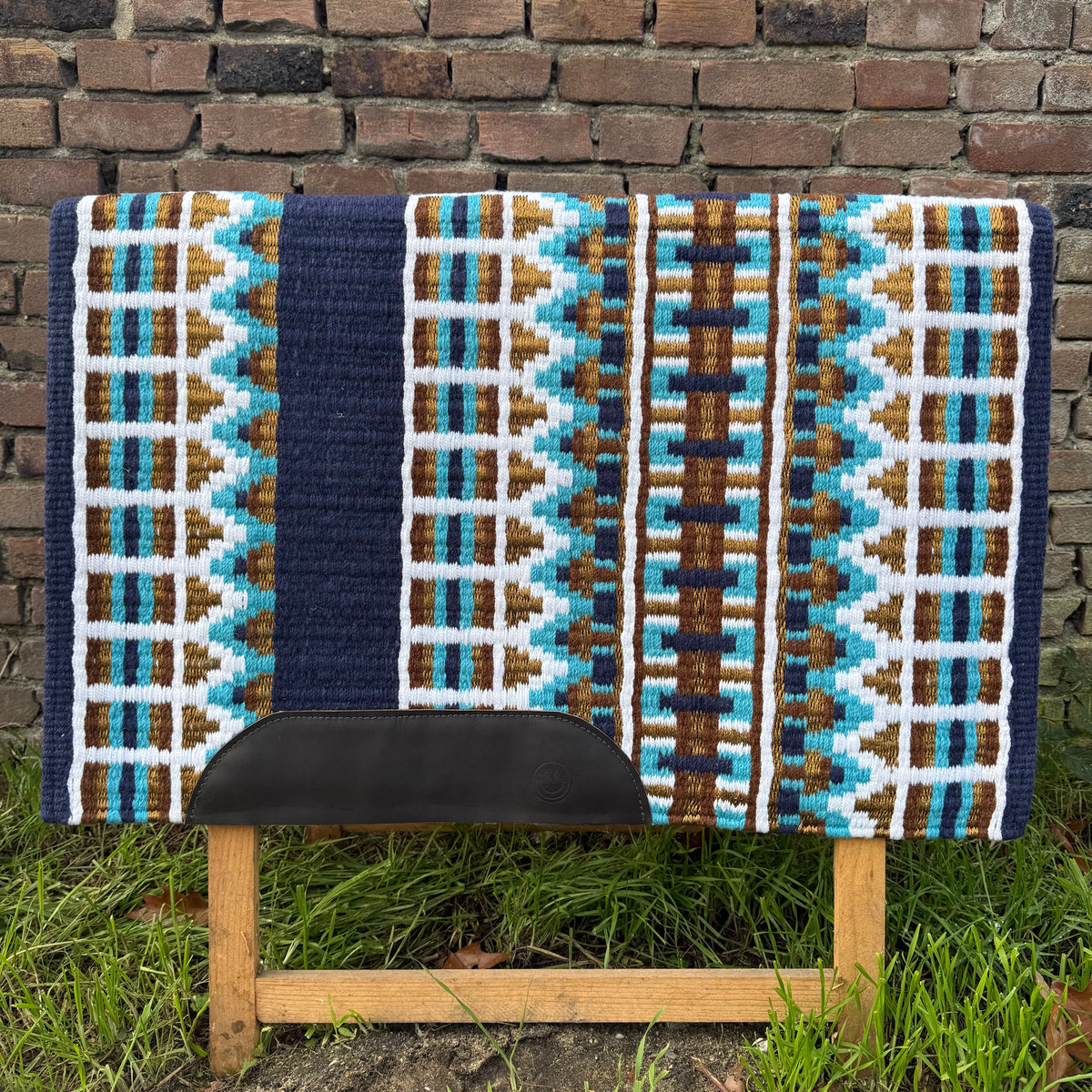 FMH - Masterpad Arena - Western Showblanket S010 - donkerblauw/ turquoise/ bruin