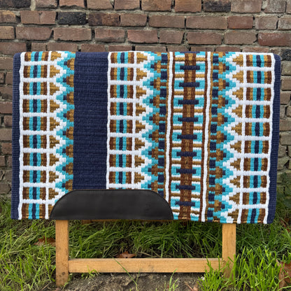 FMH - Masterpad Arena - Western Showblanket S010 - donkerblauw/ turquoise/ bruin