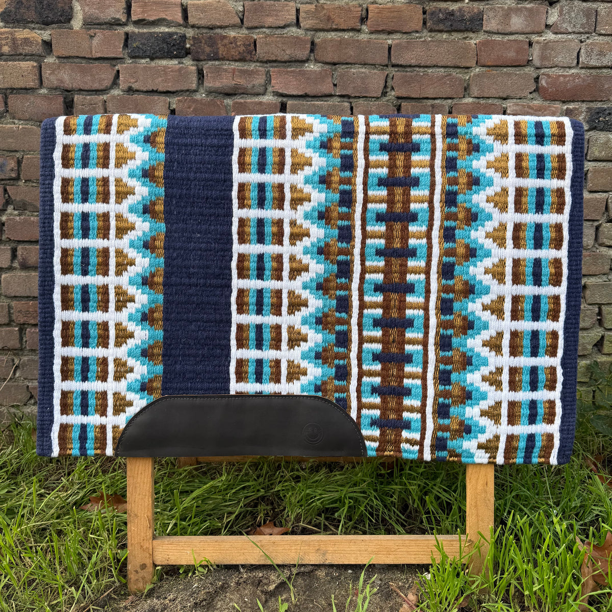 FMH - Masterpad Arena - Western Showblanket S010 - donkerblauw/ turquoise/ bruin