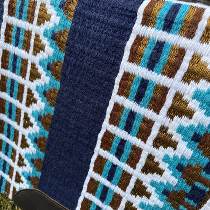 FMH - Masterpad Arena - Western Showblanket S010 - donkerblauw/ turquoise/ bruin