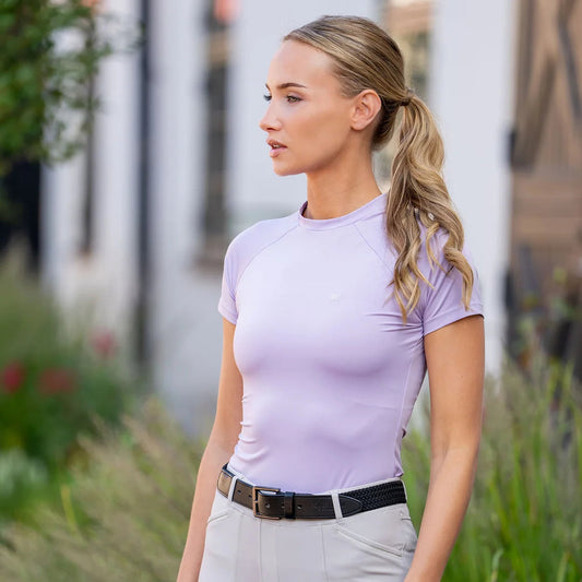 Equestrian Stockholm - SS26 Lavender - Dynamic Base Layer Top Short Sleeve rijtop (DIV. MATEN)