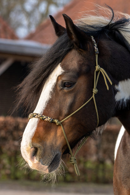 Rope halter army green with army mix