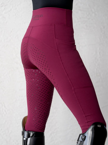 Equestrian Stockholm - FW26 Merlot - Riding Tights Movement rijlegging