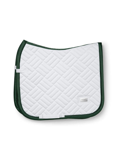 Equestrian Stockholm - FW26 White Sycamore Green - Dressage Saddle Pad Modern dressuurzadeldek