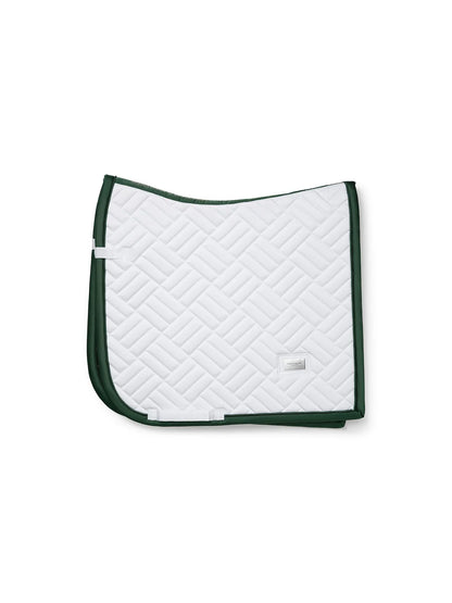 Equestrian Stockholm - FW26 White Sycamore Green - Dressage Saddle Pad Modern dressuurzadeldek