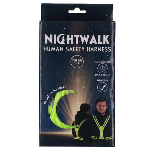 Nightwalk - Human Safety Harness Geel LED veiligheidshesje