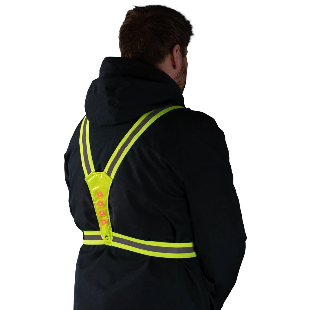 Nightwalk - Human Safety Harness Geel LED veiligheidshesje
