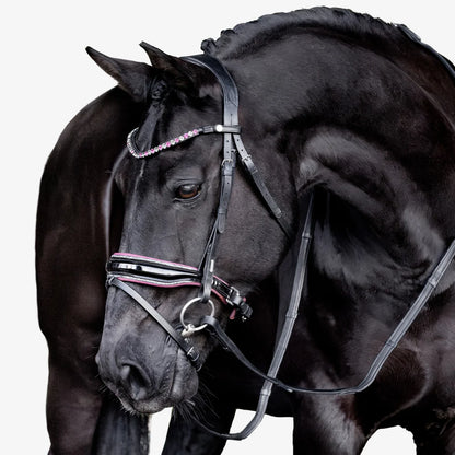 Lumiere - Luxe Hanoverian hoofdstel 'Paloma' roze onderlegd