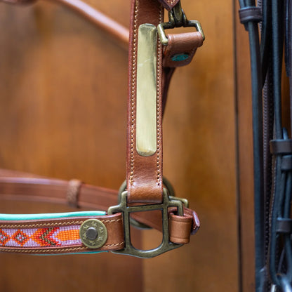 DWAM - Luxury buffalo leather halter with beads Sweet Mae