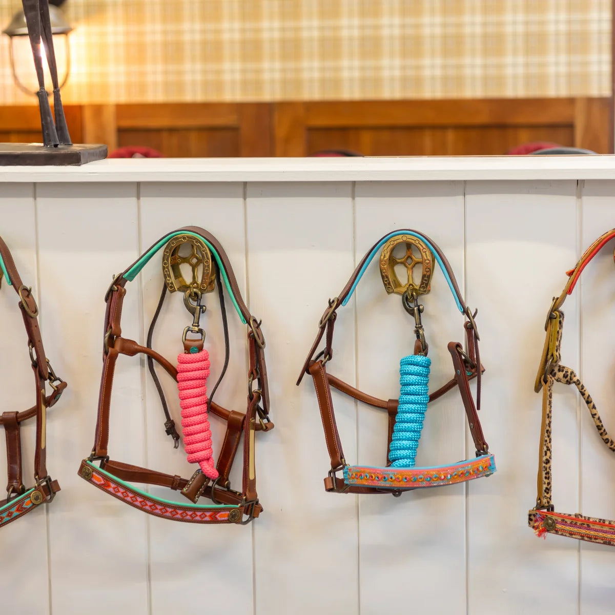 DWAM - Luxury buffalo leather halter with beads Sweet Mae