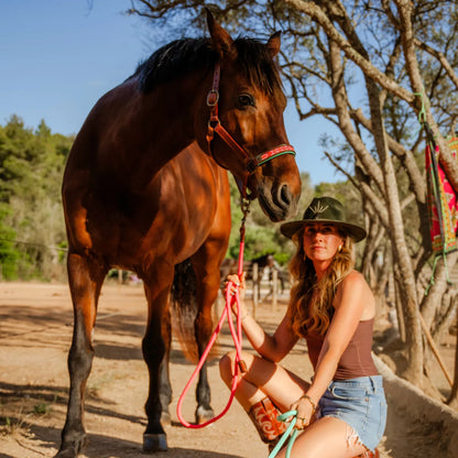 DWAM - Luxury buffalo leather halter with beads Sweet Mae