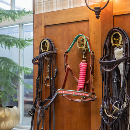 DWAM - Luxury buffalo leather halter with beads Sweet Mae