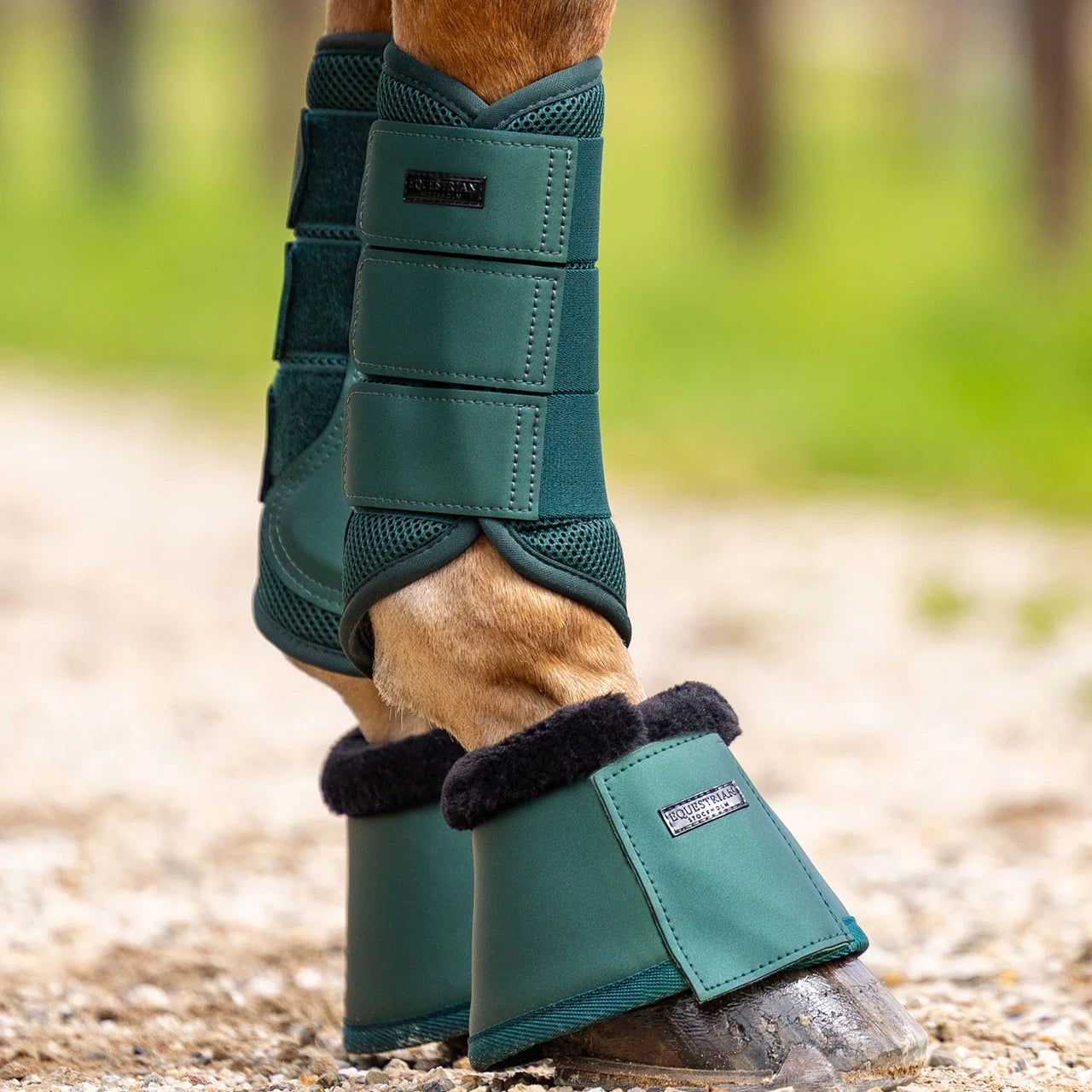 Equestrian Stockholm - FW26 Sycamore Green - Mesh Brushing Boots beenbeschermers