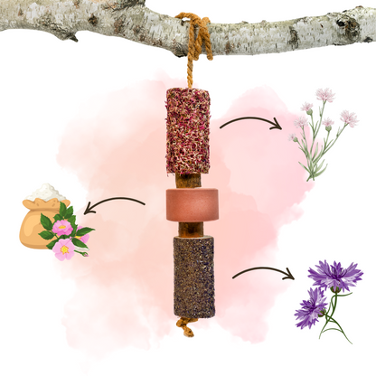 Herbi Horse - Wooden herbal play rope with lick stone Tummy