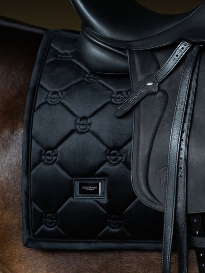 Equestrian Stockholm - FW26 Black - Dressage Saddle Pad Velvet dressuurzadeldek