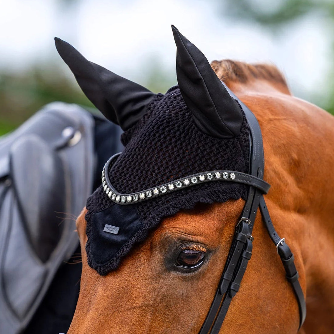 Equestrian Stockholm - FW26 Black - Ear Bonnet Velvet oornetje