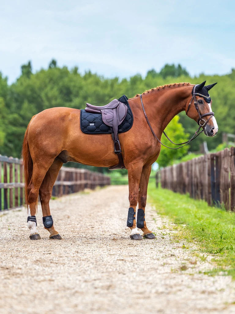 Equestrian Stockholm - FW26 Black - Jump Saddle Pad Velvet springzadeldek