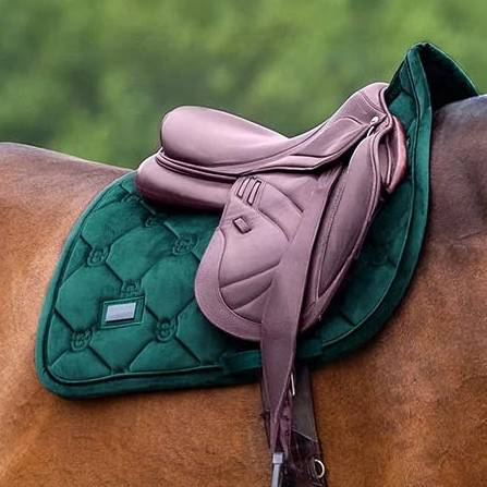 Equestrian Stockholm - FW26 Sycamore Green - Jump Saddle Pad Velvet springzadeldek