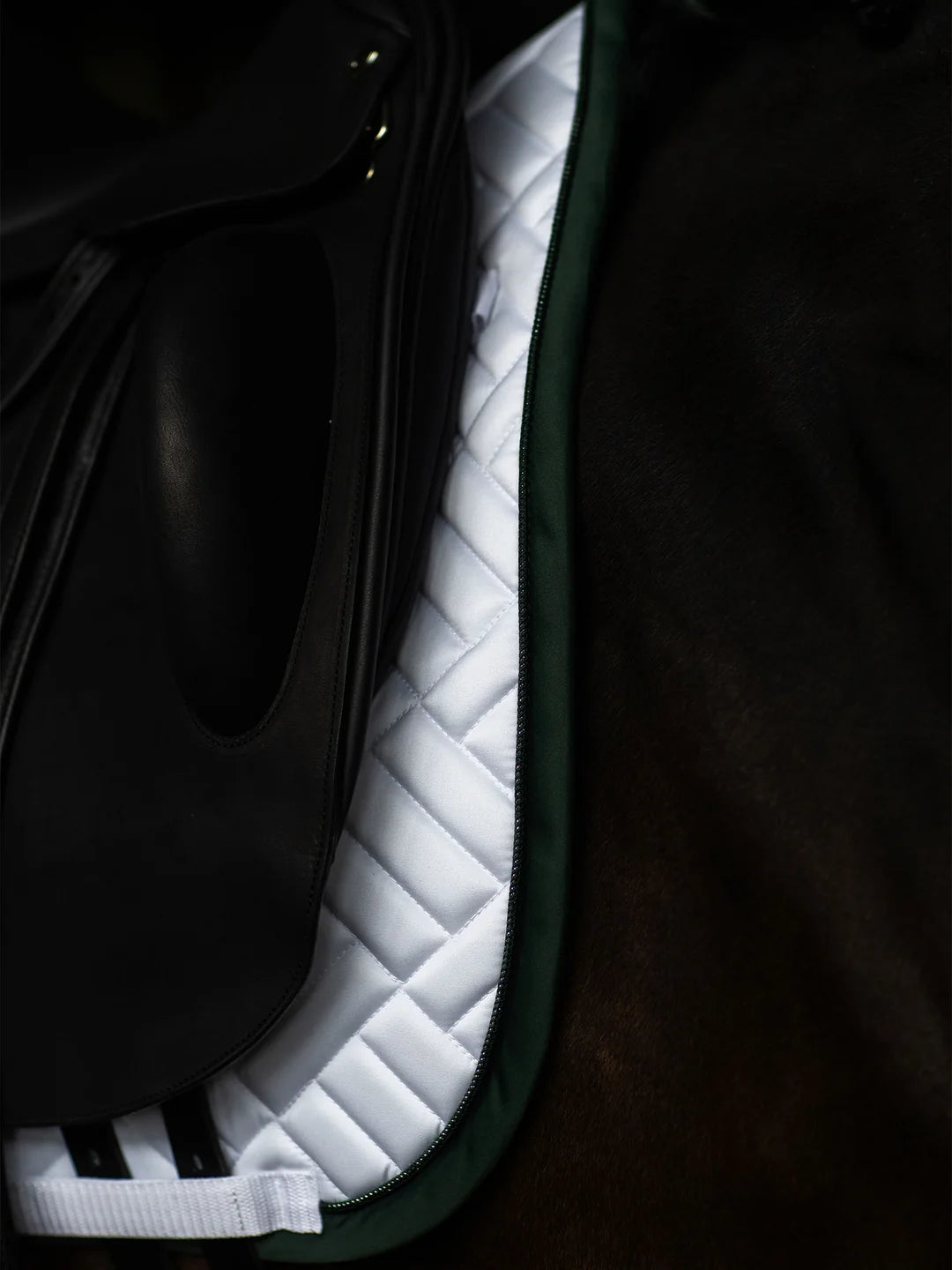 Equestrian Stockholm - FW26 White Sycamore Green - Dressage Saddle Pad Modern dressuurzadeldek